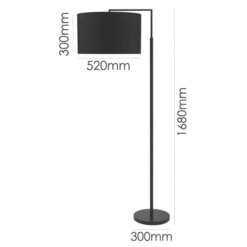 black kardinia floor lamp