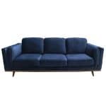 esther blue 3 seater sofa