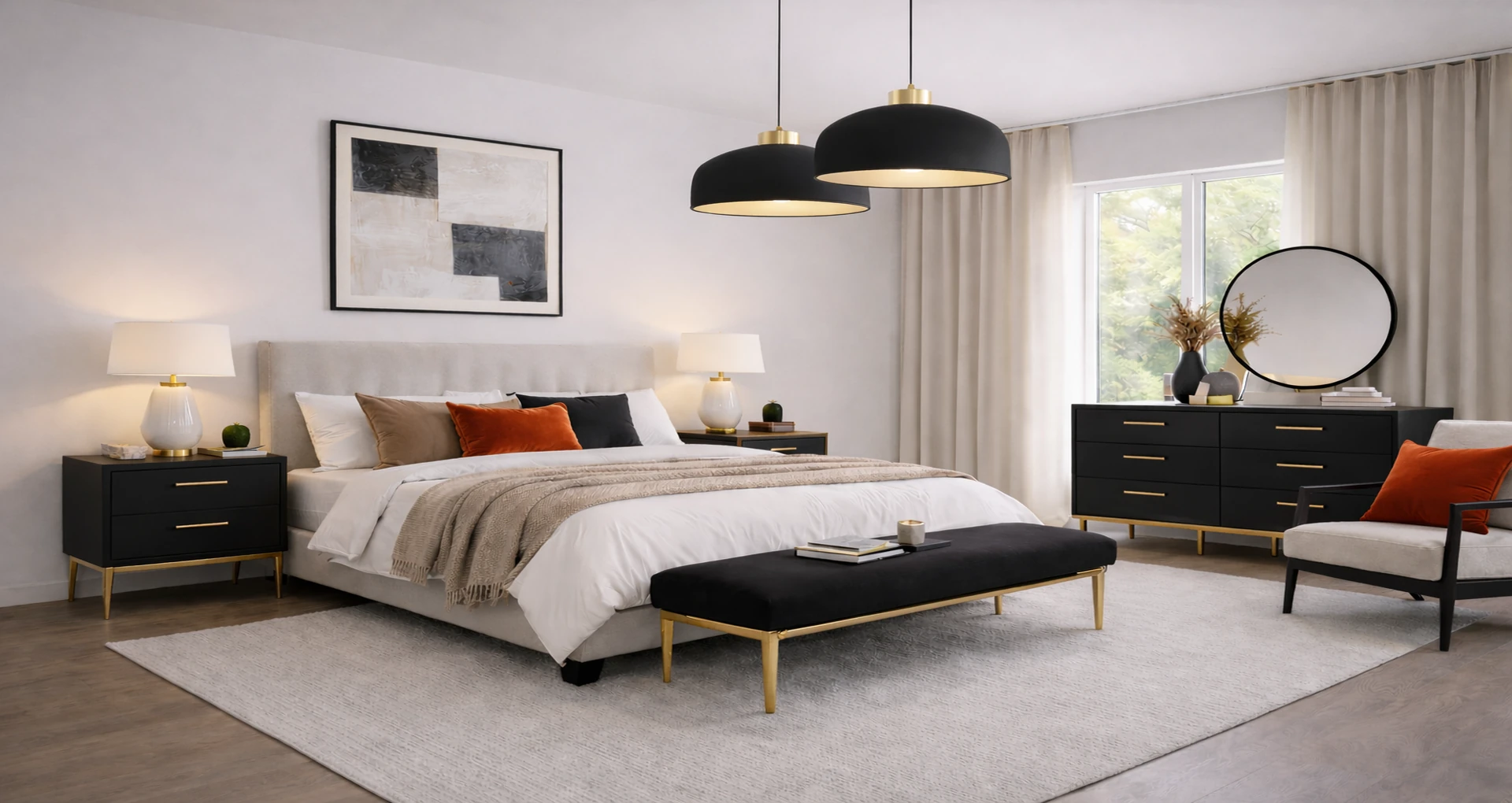contemporary bedroom furniture and lighting