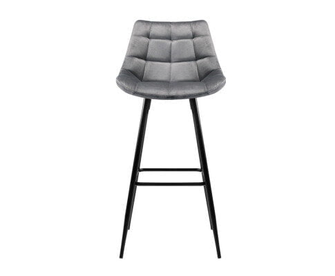 Lara Bar Stools Velvet Grey Set of 2 - Image 6