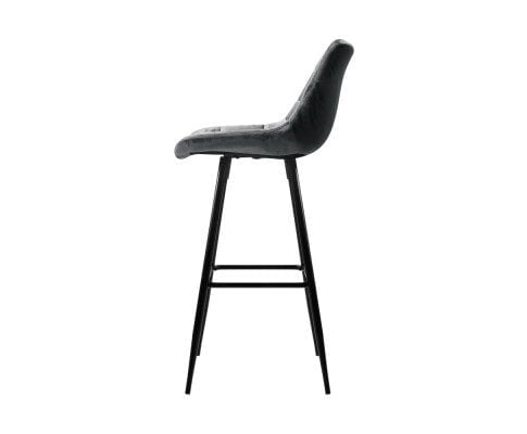 Lara Bar Stools Velvet Grey Set of 2 - Image 2
