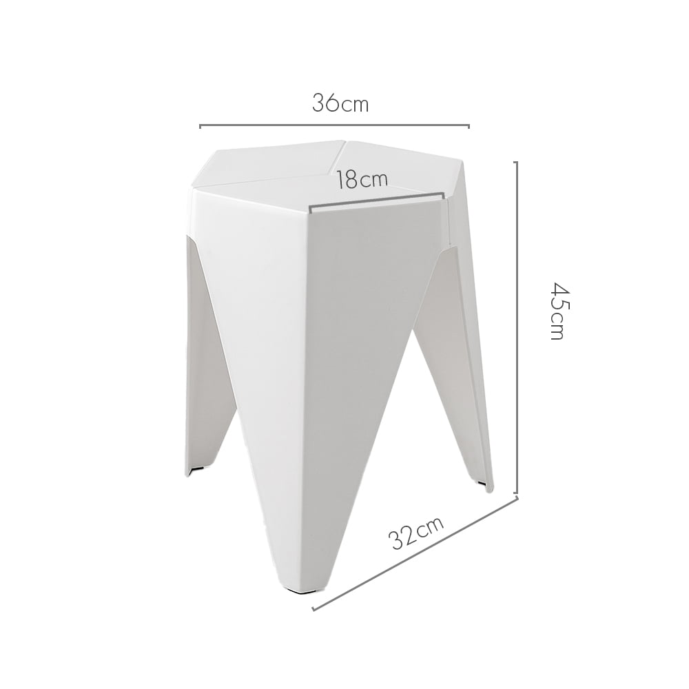 Ria 2 Set Stackable Bar Stools White - Image 2