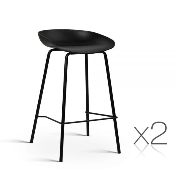 Jacob 2 Metal Bar Stools Black