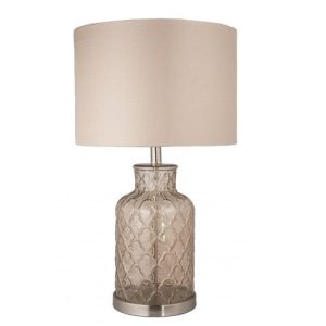 Ariel Buff Trellis Table Lamp Beige