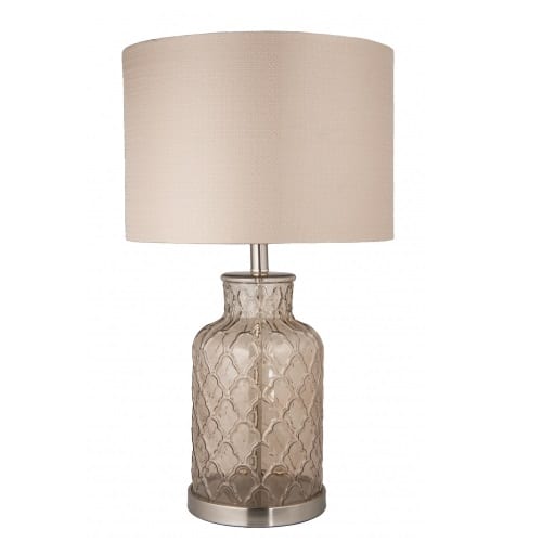 Ariel Buff Trellis Table Lamp Beige