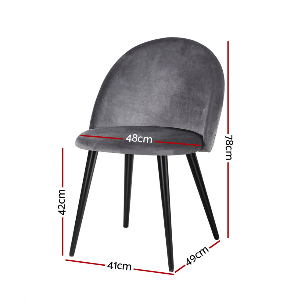 Marcus Velvet Modern Dining Chair Dark Grey 2 Set - Image 2