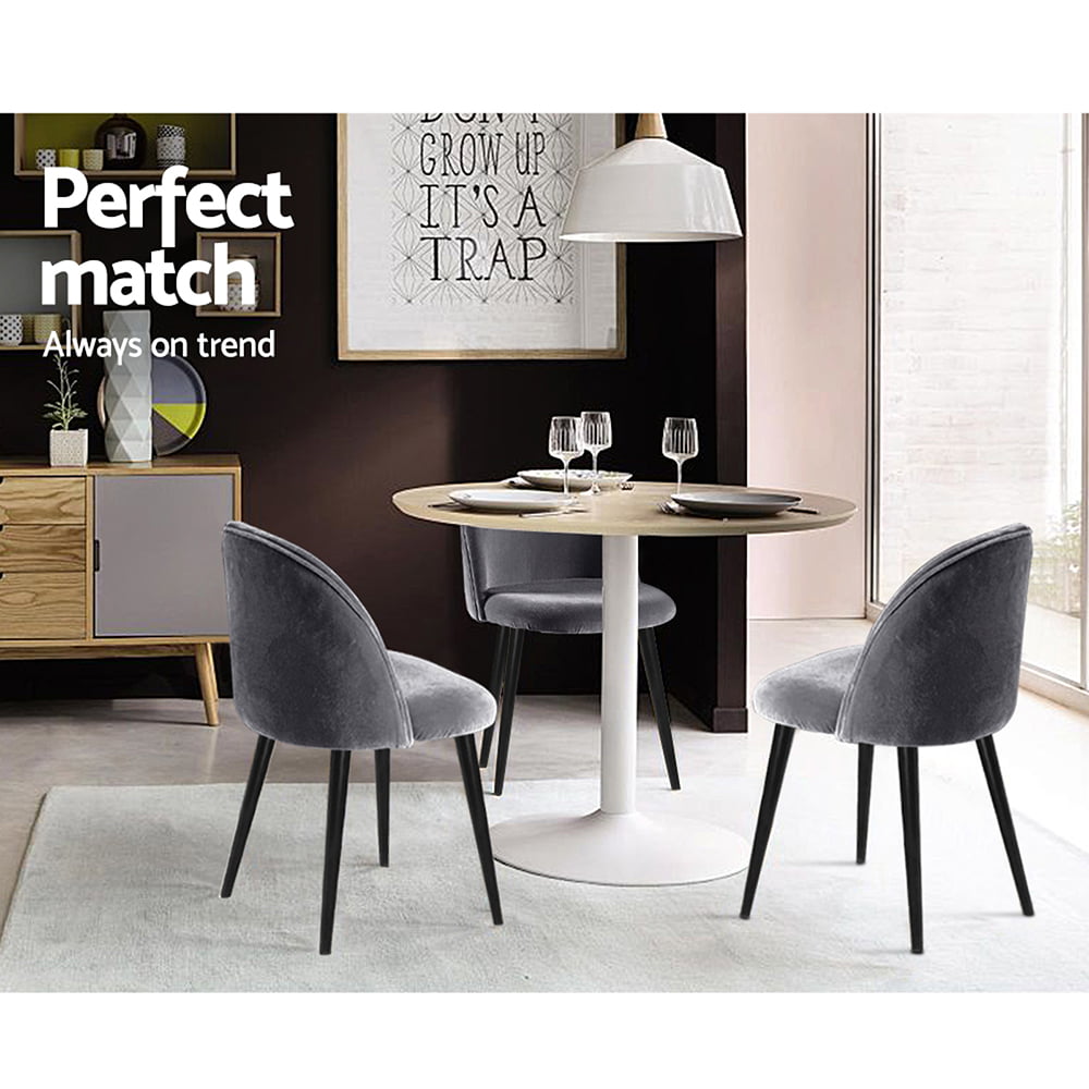 Marcus Velvet Modern Dining Chair Dark Grey 2 Set - Image 7