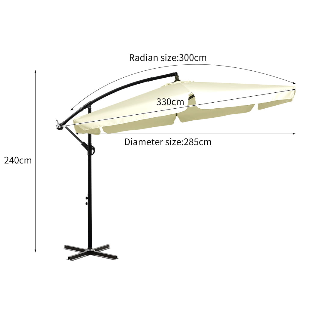 Outdoor Umbrella Cantilever Beige - Image 8