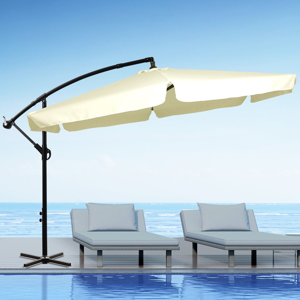 Outdoor Umbrella Cantilever Beige - Image 3