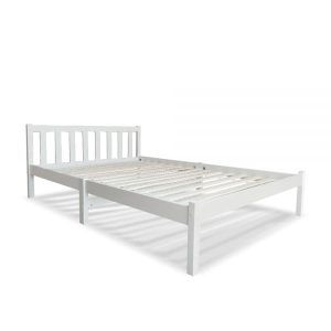 King Single Wooden Bed Frame - White