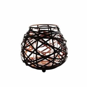 Koh Metalico Oval Black Candle Holder Medium